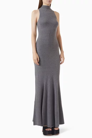Mona Maxi Dress in Wool-blend