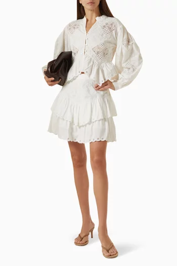 Soneva Ruffle Mini Skirt in Cotton