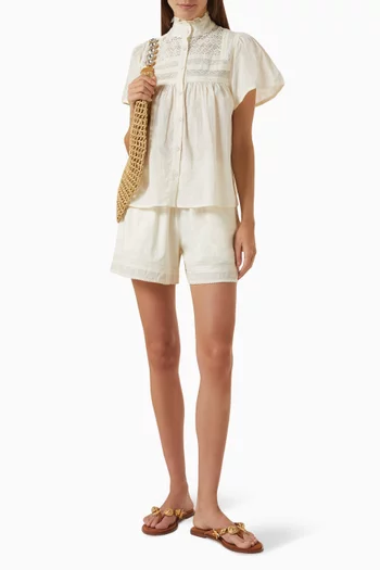 Yashken Crochet-trim Top