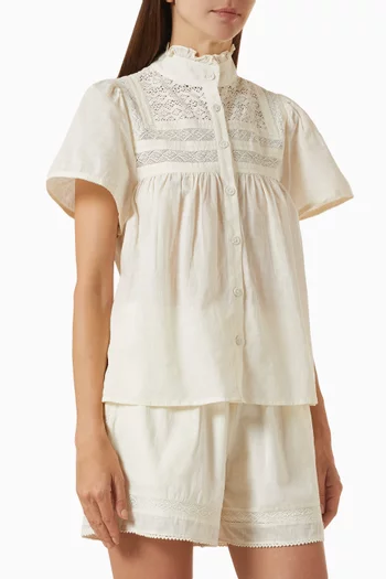 Yashken Crochet-trim Top