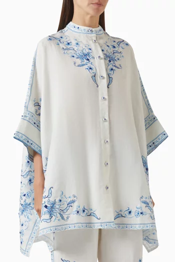 Aashi Kaftan Top in Linen Blend