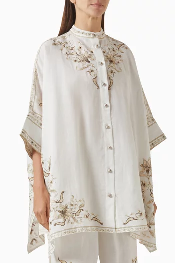 Aashi Kaftan Top in Linen Blend