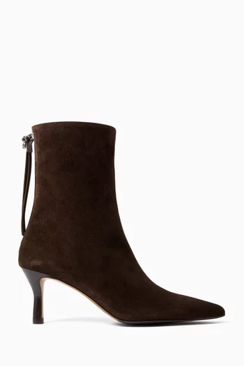 Zip Ankle Boots in Suede