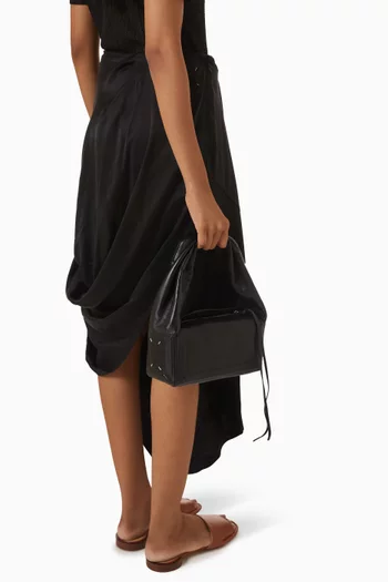 Small East West Box Bag in Leather