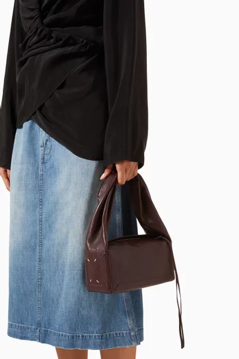 Small East West Box Bag in Leather