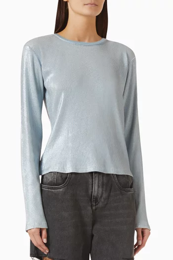 Rib-knit Shimmer Top