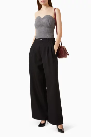 Sweetheart Knit Top in Virgin Wool Blend