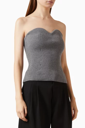 Sweetheart Knit Top in Virgin Wool Blend