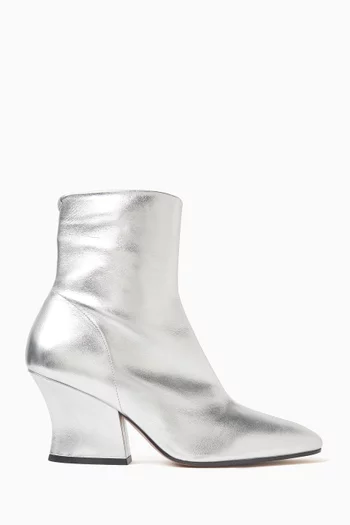 Lune Ankle Boots in Laminated Leather