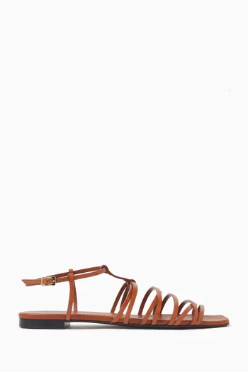 Strap Ankle Sandals in Calf Leather