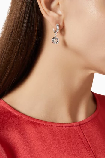 Mini Non-Conformist Topaz Hoop Earrings in Sterling Silver