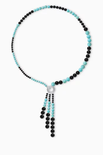 Onda Onyx & Turquoise Necklace in Sterling Silver