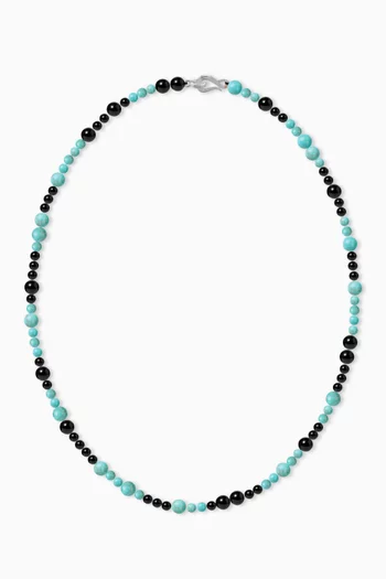 Modulor Onyx & Turquoise Necklace in Sterling Silver