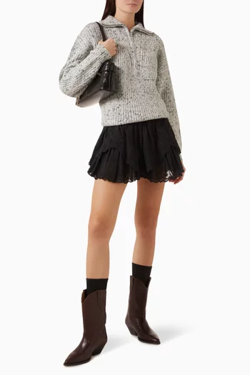 Anita Zip Sweater in Wool Blend