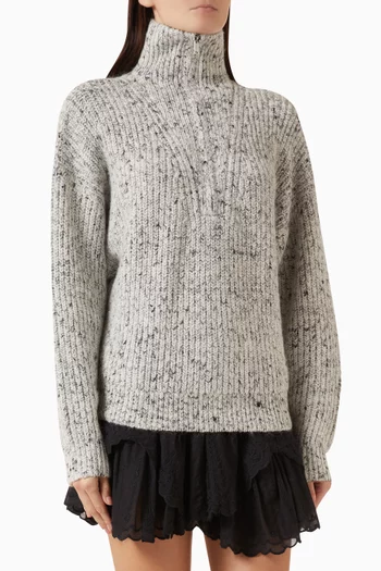 Anita Zip Sweater in Wool Blend