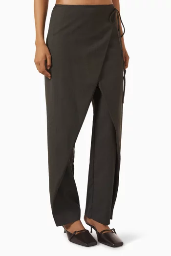 Wrap Rouleau Pants in Wool-blend