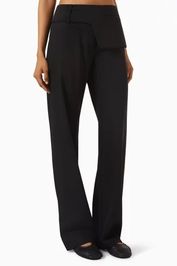 Belt Detail Pants in Wool