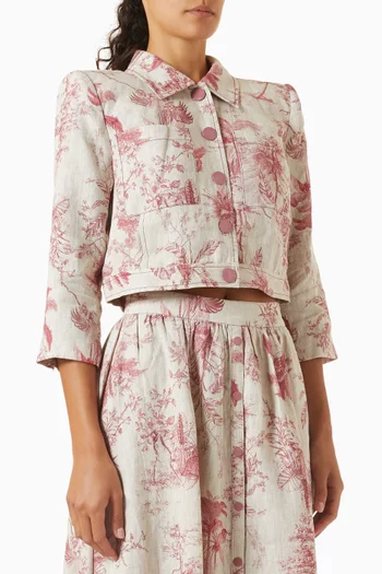 Eda Crop Jacket in Linen