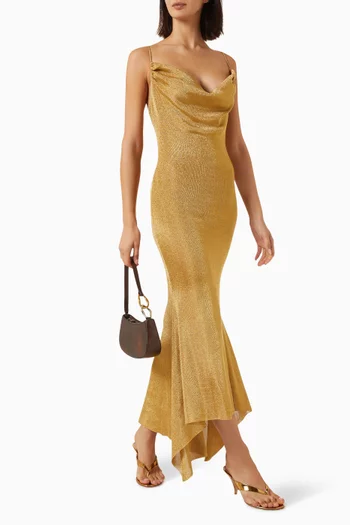 Elsie Cowl Neck Midi Dress in Knit