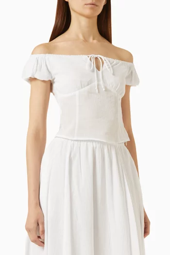 Anabella Off-shoulder Top in Cotton