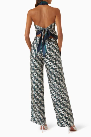 Monogram Scarf Top in Silk