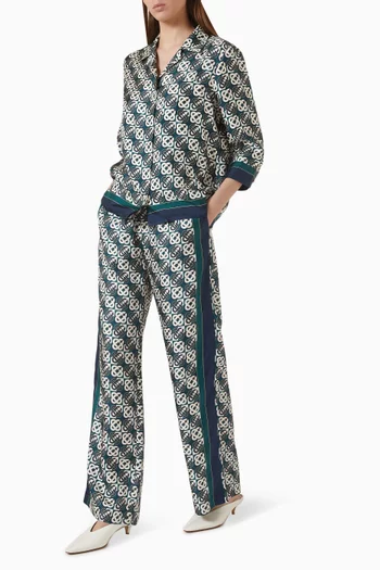 Monogram Pyjama Pants in Silk