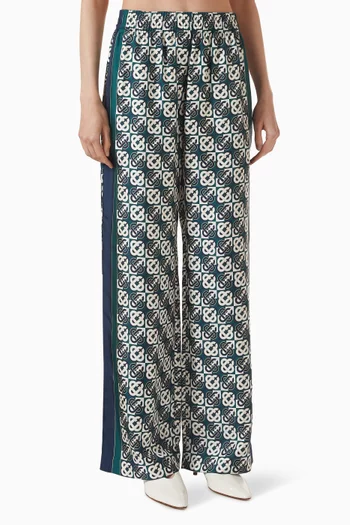 Monogram Pyjama Pants in Silk