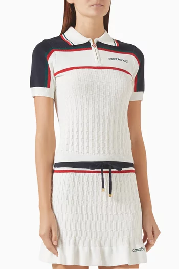 Tennis Polo Shirt in Viscose Blend
