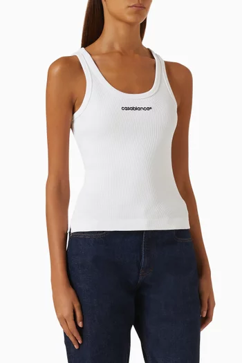 Logo Ribbed Tank Top