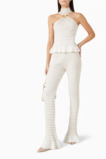 Pleated Mosaic Halterneck Top