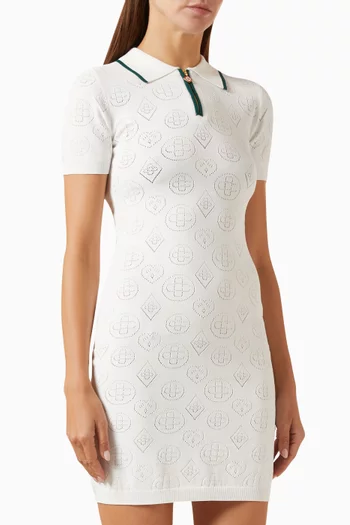 Pointelle Monogram Mini Dress