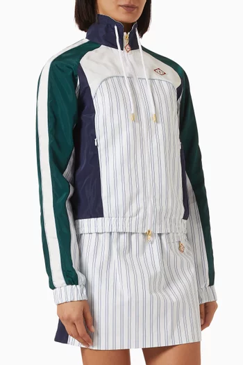 Pinstripe Panelled Track Jacket