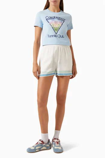 Tennis Club Icon Print Fitted T-shirt in Cotton