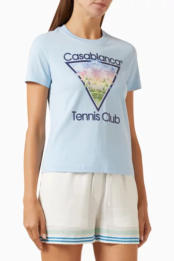 Tennis Club Icon Print Fitted T-shirt in Cotton