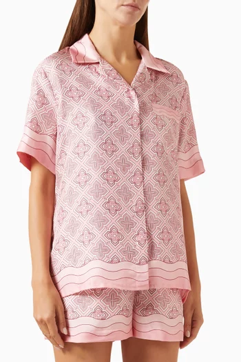 Monogram Shirt in Silk-twill