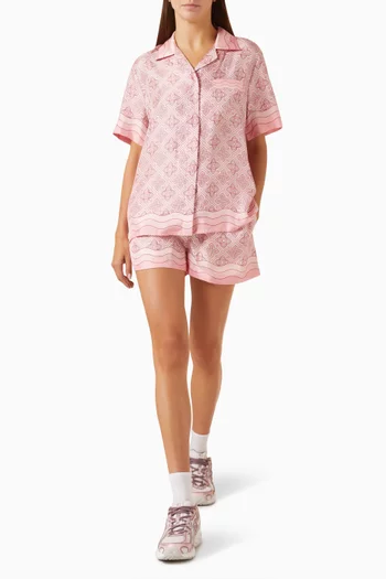 Monogram Shorts in Silk-twill