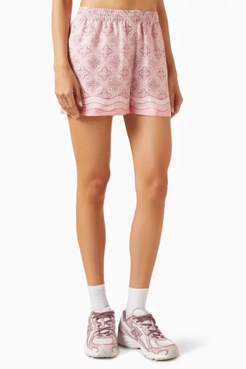 Monogram Shorts in Silk-twill