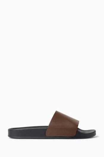 Humberto Wave-print Slides in Leather