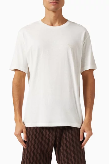 Dinis Logo T-shirt in Cotton-linen