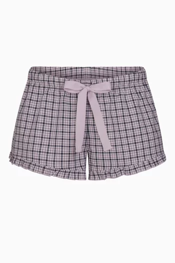 Cotton Poplin Sleep Ruffle Shorts