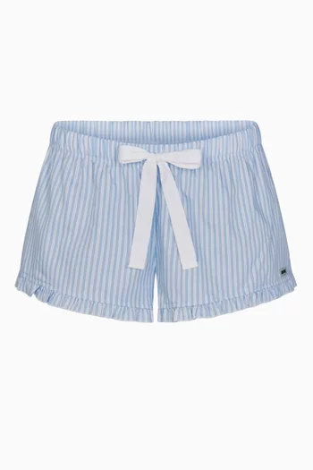 Cotton Poplin Sleep Ruffle Shorts