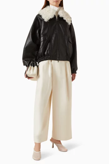 Rioni Faux-fur Collar Bomber Jacket