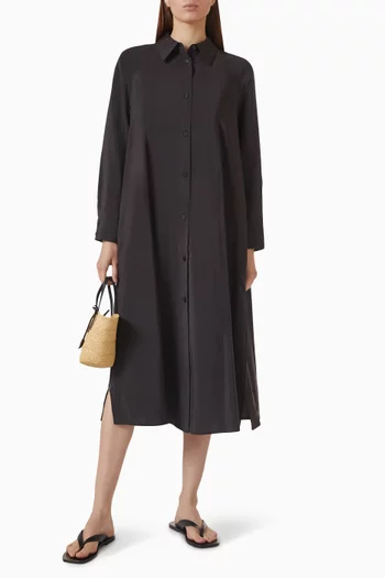 Fluid Shirt Midi Dress in Modal-blend