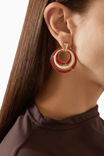 1990s Vintage Statement Earrings in Gold-plated Brass