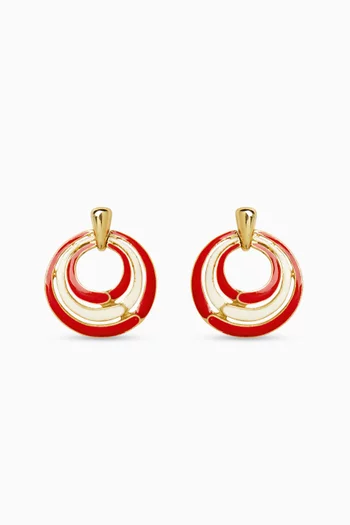 1990s Vintage Statement Earrings in Gold-plated Brass
