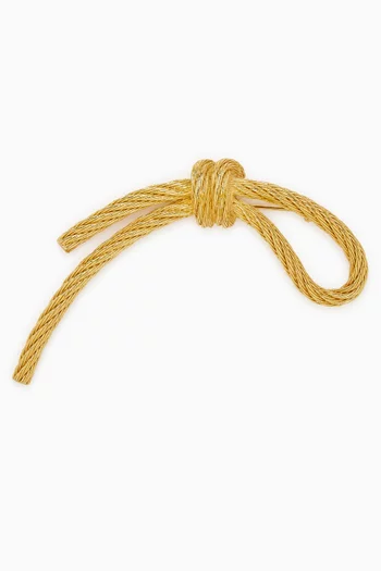 1980s Bow Brooch in Gold-plated Metal