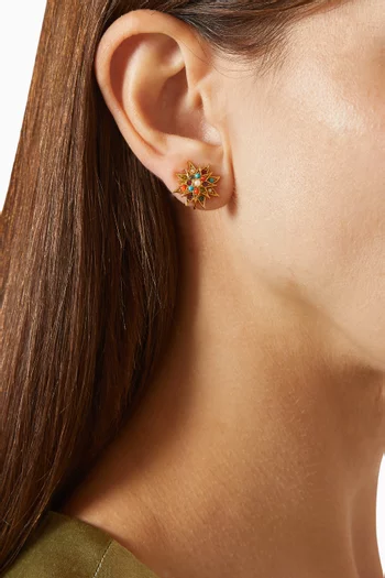 1980s Vintage Star Clip-on Earrings in 22kt Gold-plated Metal