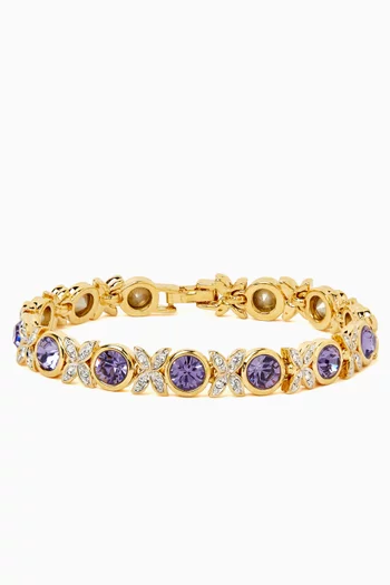 1980s Vintage Swarovski Bracelet in 22kt Gold-plated Metal