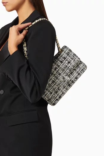 2000s Medium Double-flap Shoulder Bag in Tweed