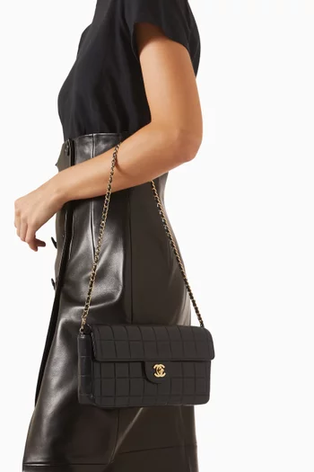 2000s Chocolate Bar Shoulder Bag in Lambskin Leather